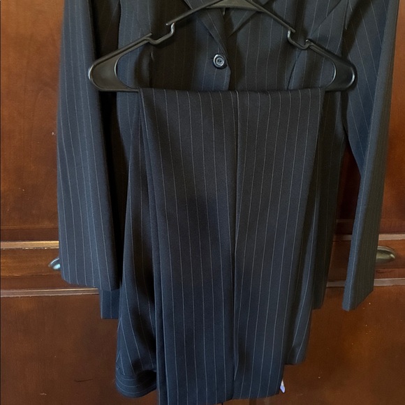 Women's Black Pinstripe Pantsuit - Picture 2 of 10